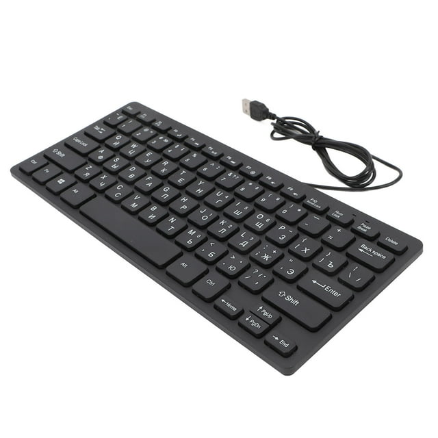 Mini Clavier Filaire 78 Touches Ultra Mince Clavier de Langue Clavier Compact USB Clavier Multimédia pour Ordinateur de Bureau PC