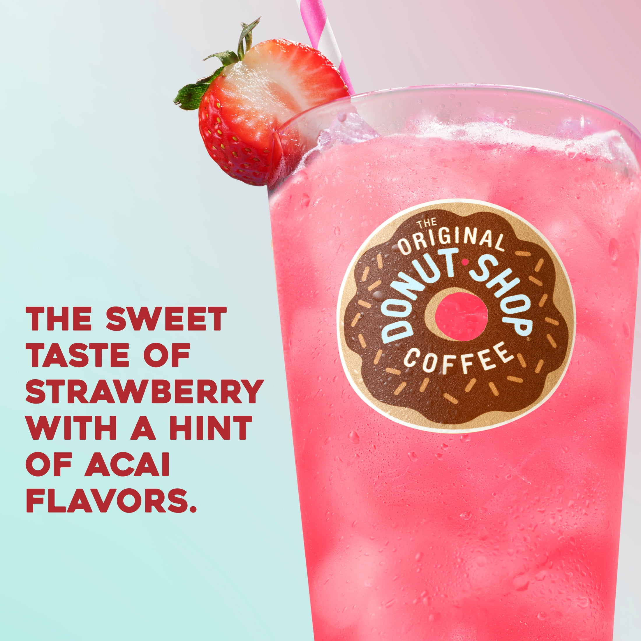The Original Donut Shop, Iced Refreshers Strawberry Açaí Flavor K-Cup Pods, 10 Count