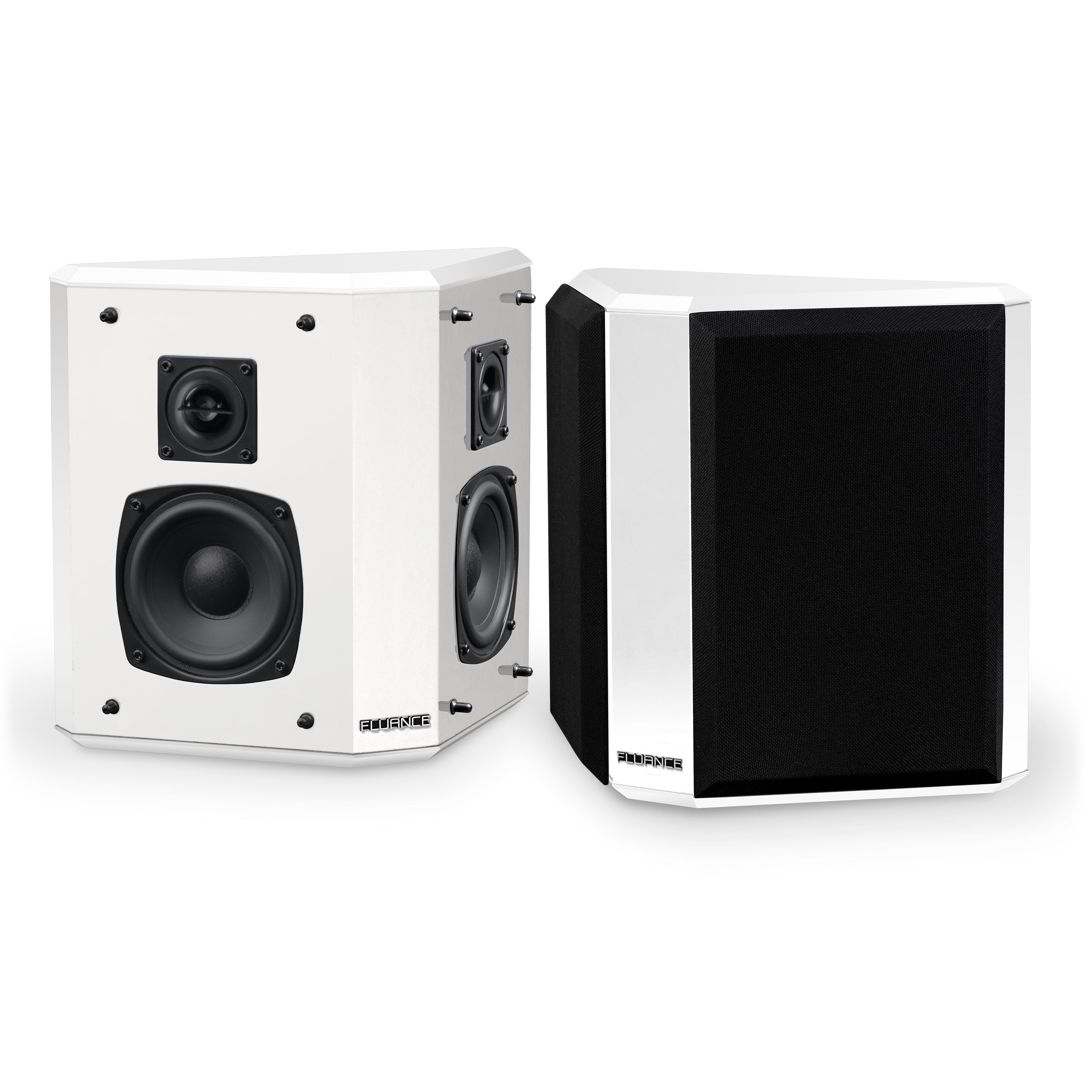 Fluance SXBP2WH Home Theater Bipolar Surround Sound Speakers (White