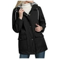 thumbnail image 3 of GEWSEY Women's Anorak Military Jacket Lightweight Casual Cotton Coat with Hood (Black, 4XL), 3 of 5