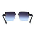 thumbnail image 2 of Womens Rimless Oversize Rectangle 90s Butterfly Sunglasses Gold Black Purple Blue, 2 of 4