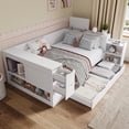 thumbnail image 1 of Noble House Full Size Daybed with Headboard Storage, White, 1 of 9
