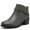 Gray, variant on Ecetana Women's Chunky Low Heel Ankle Boots Round Toe Leather Western Short Booties with Side Zipper