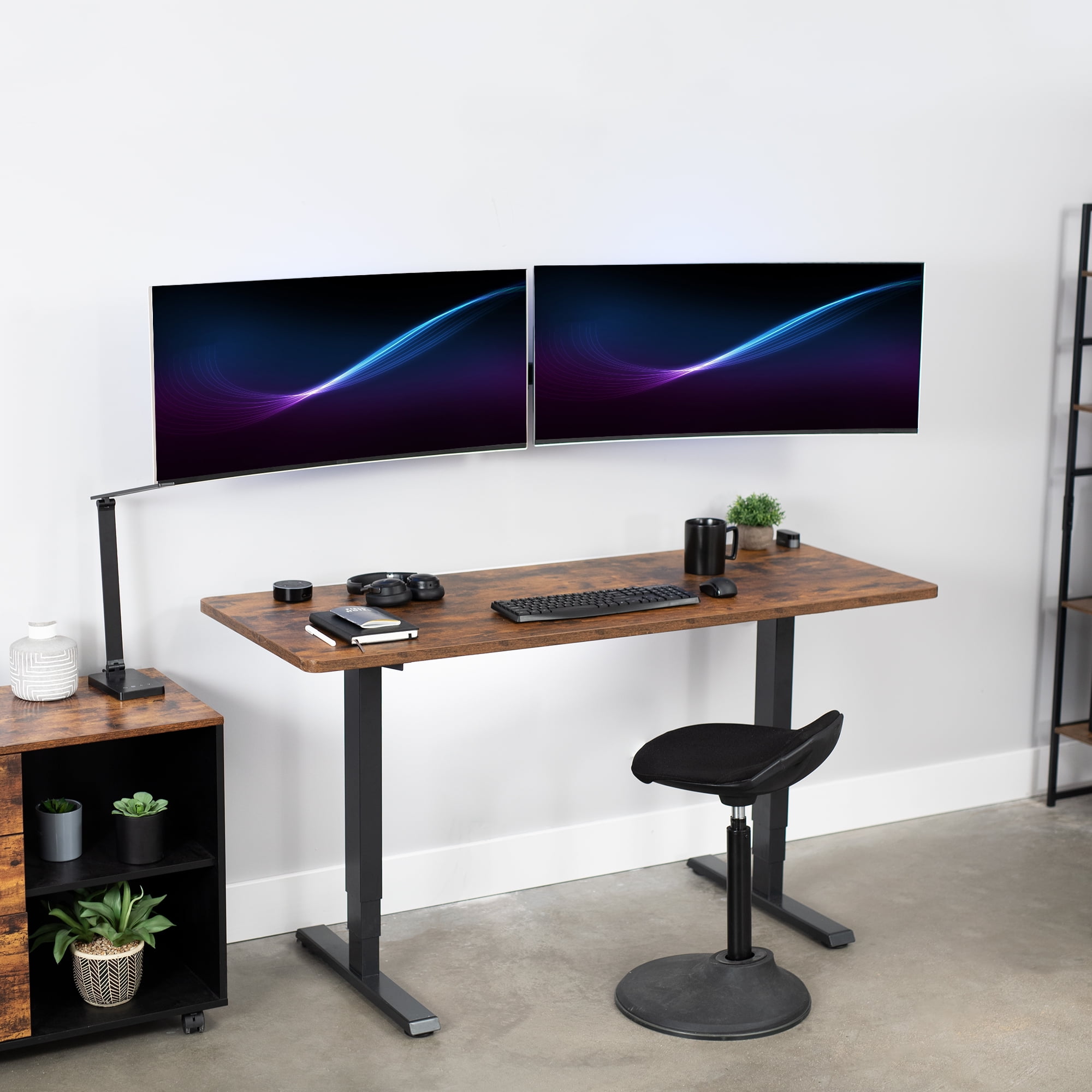 VIVO Steel Telescoping Flush Wall Mount for Dual 27" to 38" Ultra Wide Monitors