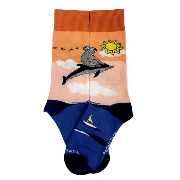 Koala Riding a Dolphin Socks from the Sock Panda (Adult Small - Shoe Sizes 2-5)