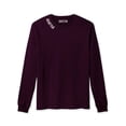 thumbnail image 2 of Daxton Premium Seattle Men Long Sleeves T Shirt Ultra Soft Medium Weight Cotton, Wine Tee White Letters XS, 2 of 3