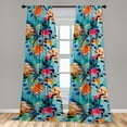 thumbnail image 2 of Abstract Boho Window Curtains, Tropical Feels Leafy Pattern with Geometric Shapes with Dreamy Colors, Lightweight Decor 2-Panel Set with Rod Pocket, Pair of - 28"x84", Seafoam Multicolor, by Ambesonne, 2 of 3