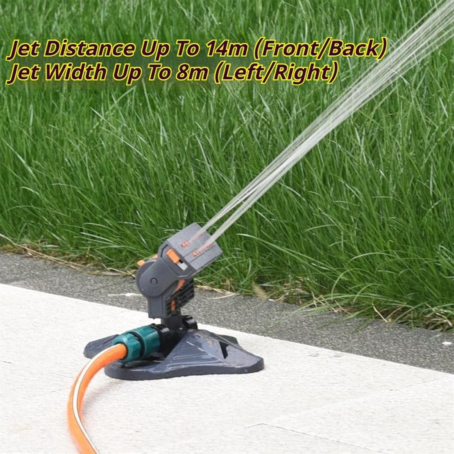16-Hole Automatic Oscillating Sprinkler | Garden Water Sprayer for Lawn, Yard & Plant Irrigation (Adjustable Coverage)(Type-C)