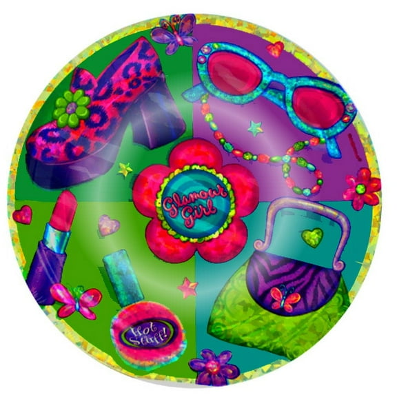 Various Multicolor Disposable Paper Plates, 8 Count