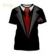 thumbnail image 4 of Ropa divertida para hombre, esmoquin con personalidad, traje de corbata retro, camisetas gráficas, traje falso de moda, camisetas casuales de manga corta para fiesta para hombre, 4 of 5