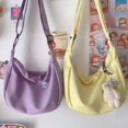thumbnail image 3 of Bolso bandolera de hombro para mujer, estilo gofre artístico de colores caramelo, sencillo y diario para estudiantes, 3 of 6