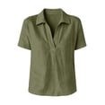 thumbnail image 5 of Women's Casual Loose Plain V-Neck Pullover Top for Everyday Wear, 5 of 7