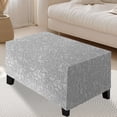 thumbnail image 4 of TOPCHANCES Stretch Ottoman Cover, Rectangle Jacquard Footstool Slipcover, Anti-Slip Furniture Protector (Light Gray, L Size), 4 of 7