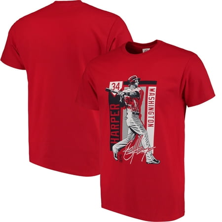 Mens Player Series Leather - Bryce Harper Washington Nationals Color Block Series Player Graphic T-Shirt - Red