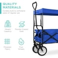 thumbnail image 6 of Wubio Collapsible Folding Outdoor Utility Wagon with Canopy Garden Cart for Beach, Picnic, Camping, Tailgates w/Removable Canopy, Detachable Pockets, 150lb Weight Capacity - Blue, 6 of 7