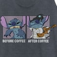 thumbnail image 2 of Women's Lilo & Stitch Before Coffee After Coffee Meme Racerback Tank Top Navy Blue Heather Small, 2 of 4