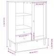 thumbnail image 4 of vidaXL Highboard SENJA Rattan Look Black 90x40x112 cm Solid Wood Pine, 4 of 5
