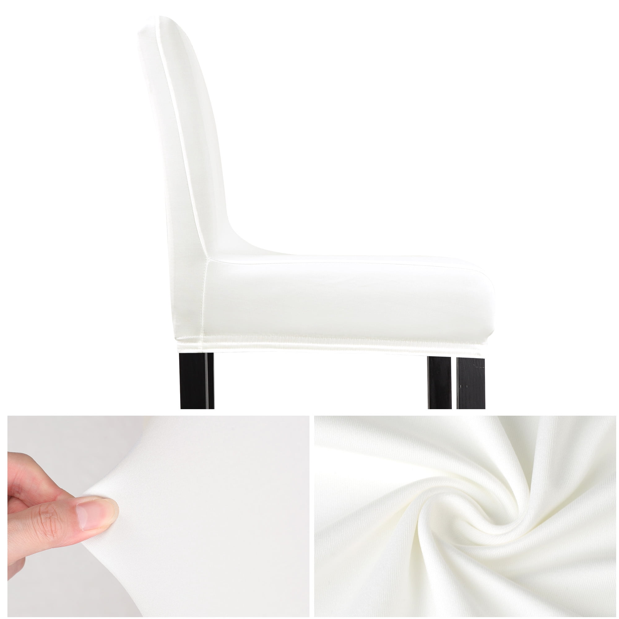Unique Bargains Bar Stool Covers Counter Height Side Chair Slipcover Snow White 4 Pcs