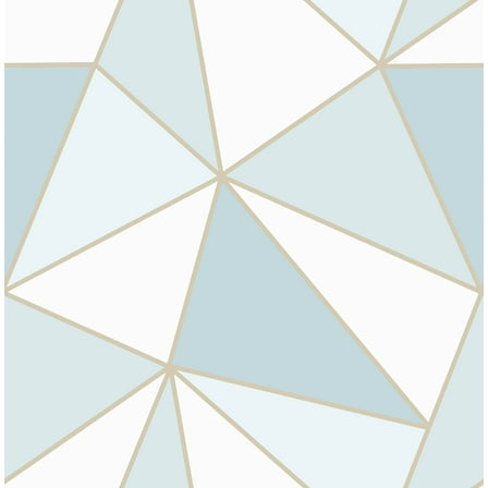 Advantage Apex Blue Geometric Unpasted Nonwoven Wallpaper, 20.5-in by 33-ft, 56.4 sq. ft.