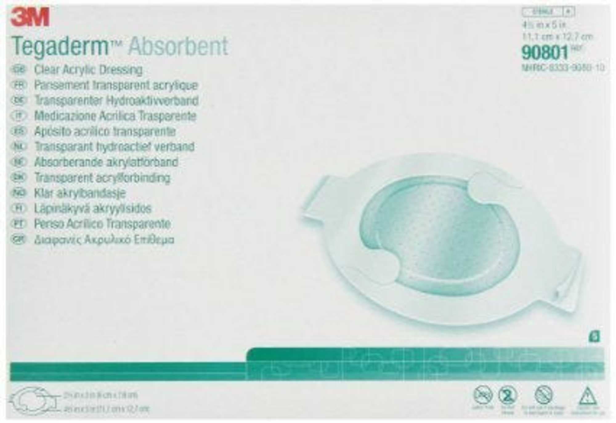3M Tegaderm 90800 Acrylic Dressing Adhesive 3 X 3 Inch Acrylic Sterile