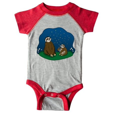 

Inktastic Summer Sloths With Fireflies Gift Baby Boy or Baby Girl Bodysuit