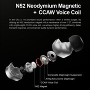 MOONDROP CHU III Earphones with Aluminum-magnesium Alloy Dome Composite Diaphragm Dynamic Driver LEMs CHU3