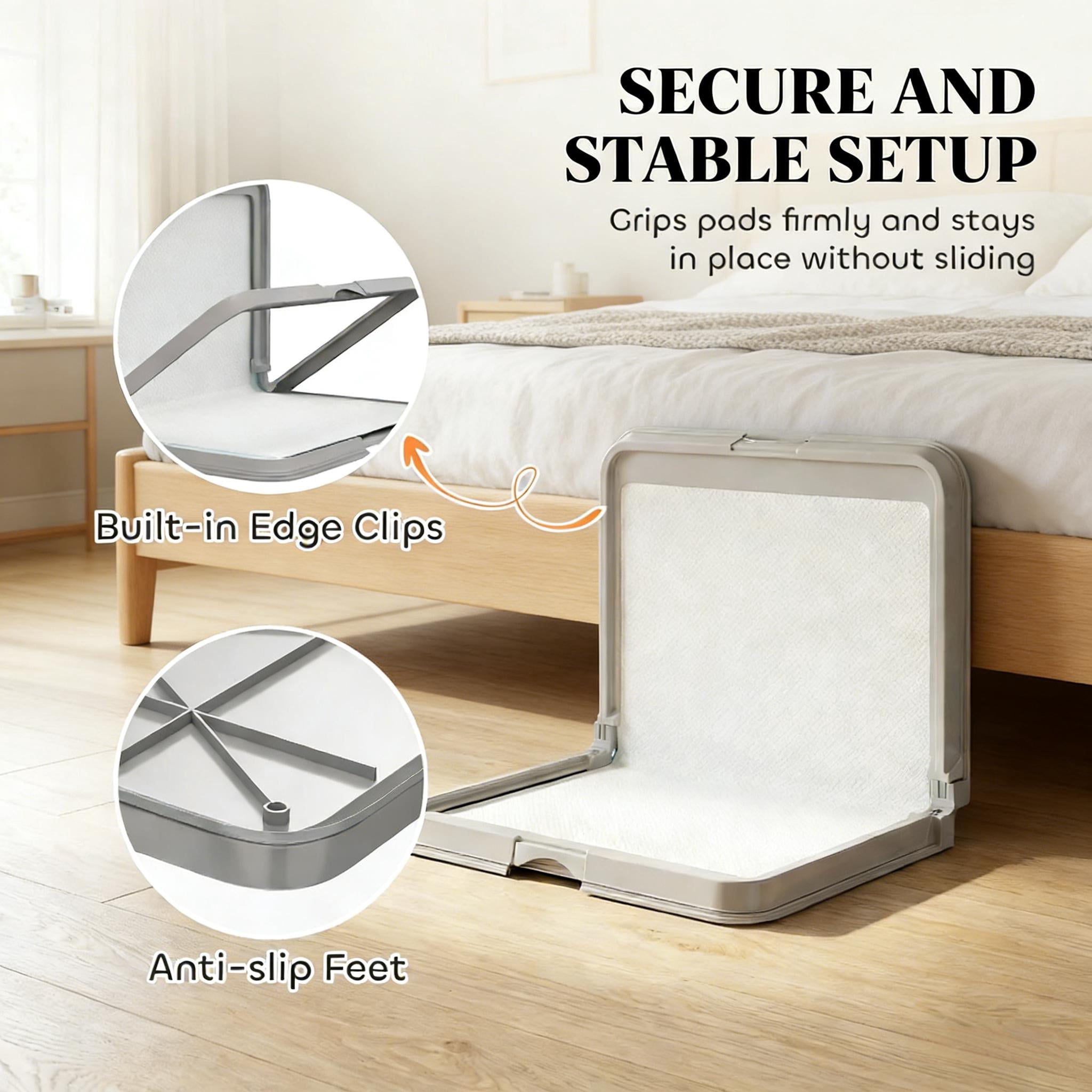 Innovative Dual-Mode Design Pet Toilet,Foldable Dog Litter Box with 3 Disposable Pads,Pee Pad Holder