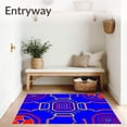 thumbnail image 3 of ODIKA 5'x7' Machine Washable Non-Slip Area Rug, Sports with Baseball Soccer Basketball Motifs High Traffic Rug, Blue, 673713, 3 of 7