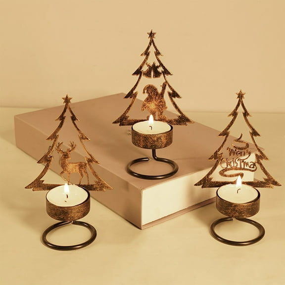 Christmas Tealight Holder under $5! Xqxayjr Christmas Tree Tealight Holder, Metal Tea Light Candle Stand, Holiday Table Decor, Mantel Christmas Decoration, Festive Candle Holder, Reindeer Design