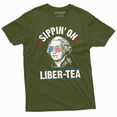 thumbnail image 5 of Men's Funny 4th of July Sipping on Liber-tea sarcastic T-shirt George Washington Liberty Tea Shirt, 5 of 7