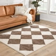 thumbnail image 2 of BoutiqueRugs Arilla Contemporary Area Rug - Machine Washable - Peach, Dark Brown - 5'3" x 7', 2 of 9