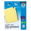 Avery Preprinted Black Leather Tab Dividers, Copper Reinforced Holes, Jan-Dec Tab, 1 Set (25181)
