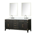 thumbnail image 2 of Laurel 72 in W Black Oak Double Vanity, Carrara Marble Top, Faucet Set, & 34 in Mirrors, 2 of 9