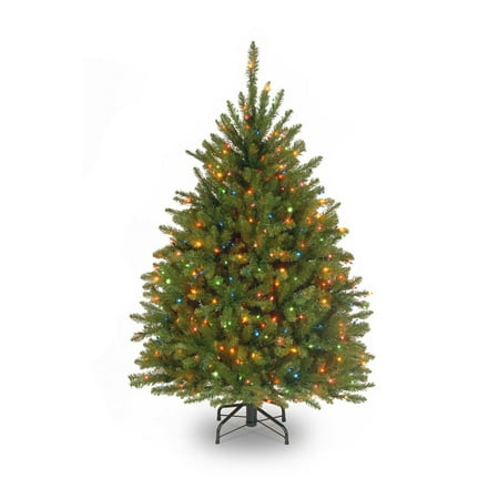 4' Pre-Lit Northern Pine Full Artificial Christmas Tree - Multicolor