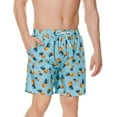 thumbnail image 2 of Zando Mens Swim Trunks with Compression Liner Quick Dry Beach Shorts for Mens Bathing Suit Light Blue Pineapple M, 2 of 5