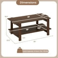 thumbnail image 5 of Resenkos Wood Slat Coffee Table with Lower Storage Shelf, Walnut Finish, 5 of 8