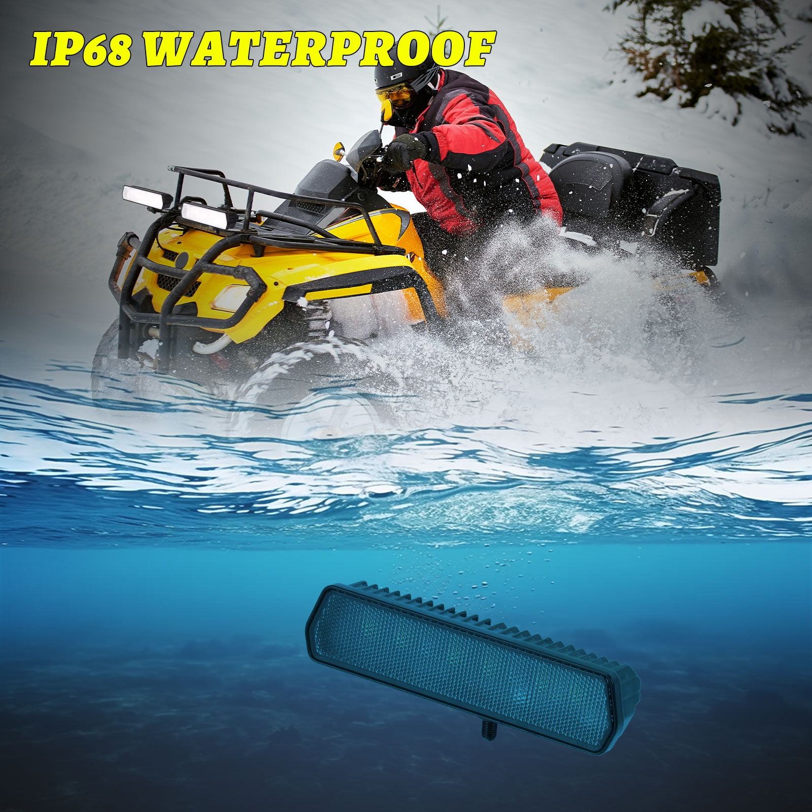 6" 120W LED Light Bar 2PCS Flood Beam Off Road Driving Fog Lights for Truck UTV ATV