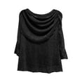 thumbnail image 4 of Womens Blouses Mesh 3/4 Sleeve Tops Cowl Neck Sparkly Dressy Chiffon Breathable Comfy Shirt for Casual Party Stretch Tunic Tops, 4 of 6