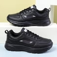 thumbnail image 6 of Rokment Women's Running Shoes Spring Fall Casual Leather Lace up Tennis Fashion Sneakers Comfortable Memory Foam Jogging Nursing Non Slip Work Shoes Black Size 6.5, 6 of 6