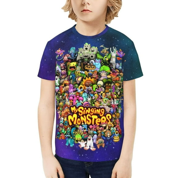 My Singing Monsters Kids T-Shirt 3d Printed Graphic T-Shirts Boys And Girls Short Sleeve Shirts For Youth Kids X-Small