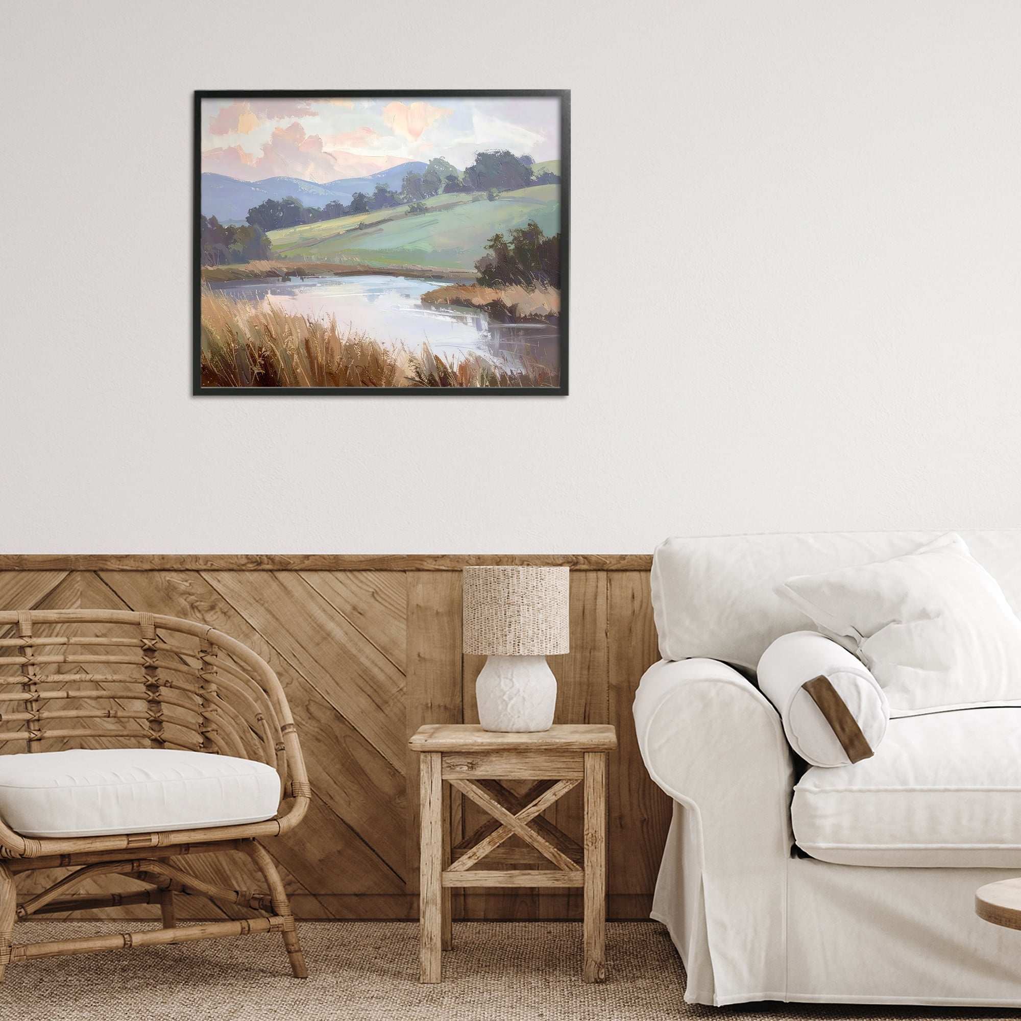 Stupell Industries Subtle Distant Mountains Black Framed Giclee Art, design by Alonza Saunders