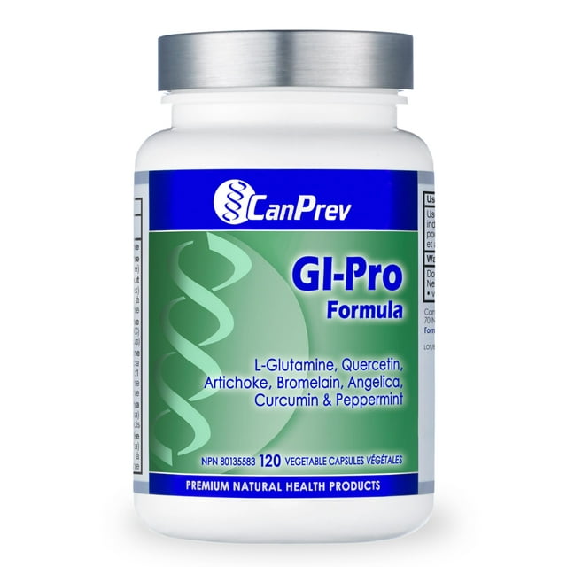 F�rmula CanPrev GI Pro, 120 c�psulas veganas V-Caps (suministro para 20 d�as) con L-glutamina, quercetina, alcachofa, ang�lica, bromelin