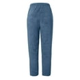 thumbnail image 4 of DDAPJ pyju Womens Fuzzy Fleece Pants, Winter Warm High Waisted Lounge Pants Cozy Fluffy Pajama Pants Sleepwear Bottoms Blue XL, 4 of 7