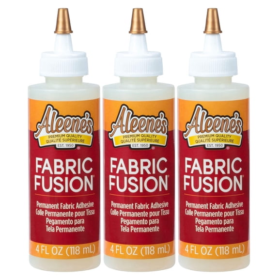 Aleene's Fabric Fusion Permanent Adhesive 4 Fluid Ounce 3 Pack