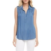 Karen Kane Women's Chambray Shirt Blue Size X-Small