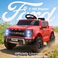 thumbnail image 3 of Ford F150 Electric Car for Kids, 12V Ride on Cars Toys for Toddler with Remote Control, Powered Ride on Car with Bluetooth LED Light, Gift for Boys Girls 3-6, Red, 3 of 8