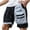 Black, variant on Men's Summer Plus Size Short Pants Summer Fashion Size M Elastic Waist Black and White Color Block Athletic Casual Pants Loose Knee Length Workwear Sport Cargo Shorts With Zippered Pockets