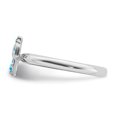 thumbnail image 3 of Sterling Silver Stackable Expressions Rhodium Blue Topaz Cross Ring Size 10, 3 of 3