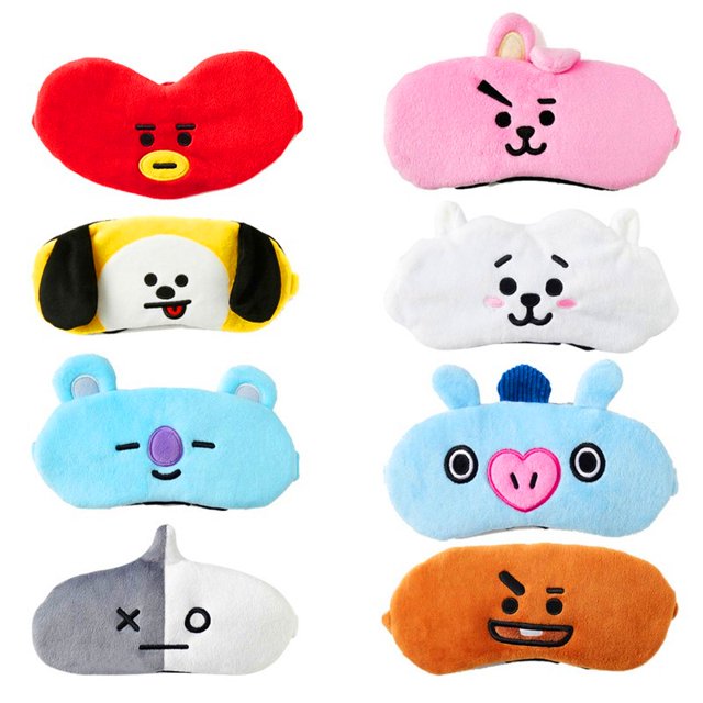 FT Kpop BTS BT21 Bangtan Boys Máscara Para Dormir Jimin Chimmy RJ Cooky Mascarillas Para Ojos