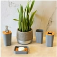 thumbnail image 3 of KRALIX Bathroom Set 4 Pieces Gray Plastic/Bamboo Bathroom Accessories, 3 of 6